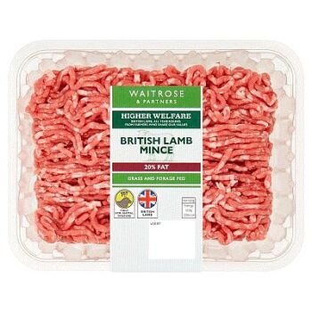 Waitrose British Lamb Mince 20% Fat (500g)