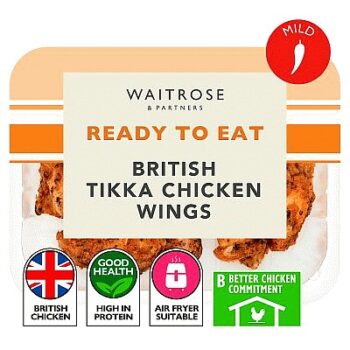 Waitrose Cooked Tikka Chicken Wings (380g)