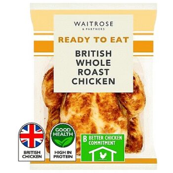 Waitrose Cooked Whole Roast Chicken per kg