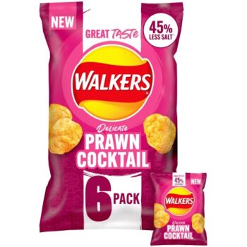 Walkers Less Salt Delicate Prawn Cocktail Multipack Crisps