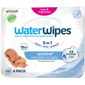WaterWipes Sensitive Newborn Biodegradable Baby Wipes - 240 Wipes