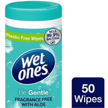Wet Ones Be Gentle 50 Fragrance Free With Aloe Antibacterial Hand Wipes (50)