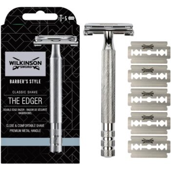 Wilkinson Sword Barber Style Classic Double Edge Razor + 5 Refill Blades