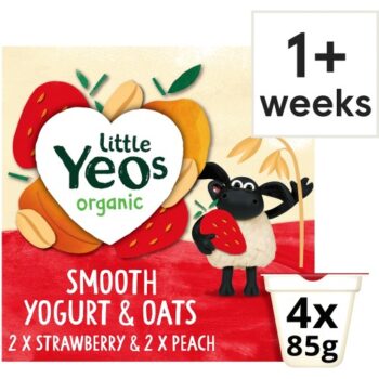 Yeo Valley Little Yeos Organic Smooth Yogurt & Oats (4 x 85g)