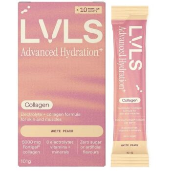 YOURLVLS Lvls Advanced Hydration+ Collagen Electrolyte Powder White Peach (10 x 5000mg)