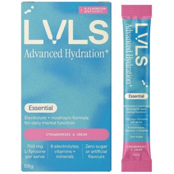 YOURLVLS Lvls Advanced Hydration+ Essential Electrolyte Powder Strawberries & Cream (10)