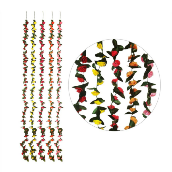 2.2m flower garland with 50 flowers, ideal for parties, weddings, home décor, displays, and event decorations.